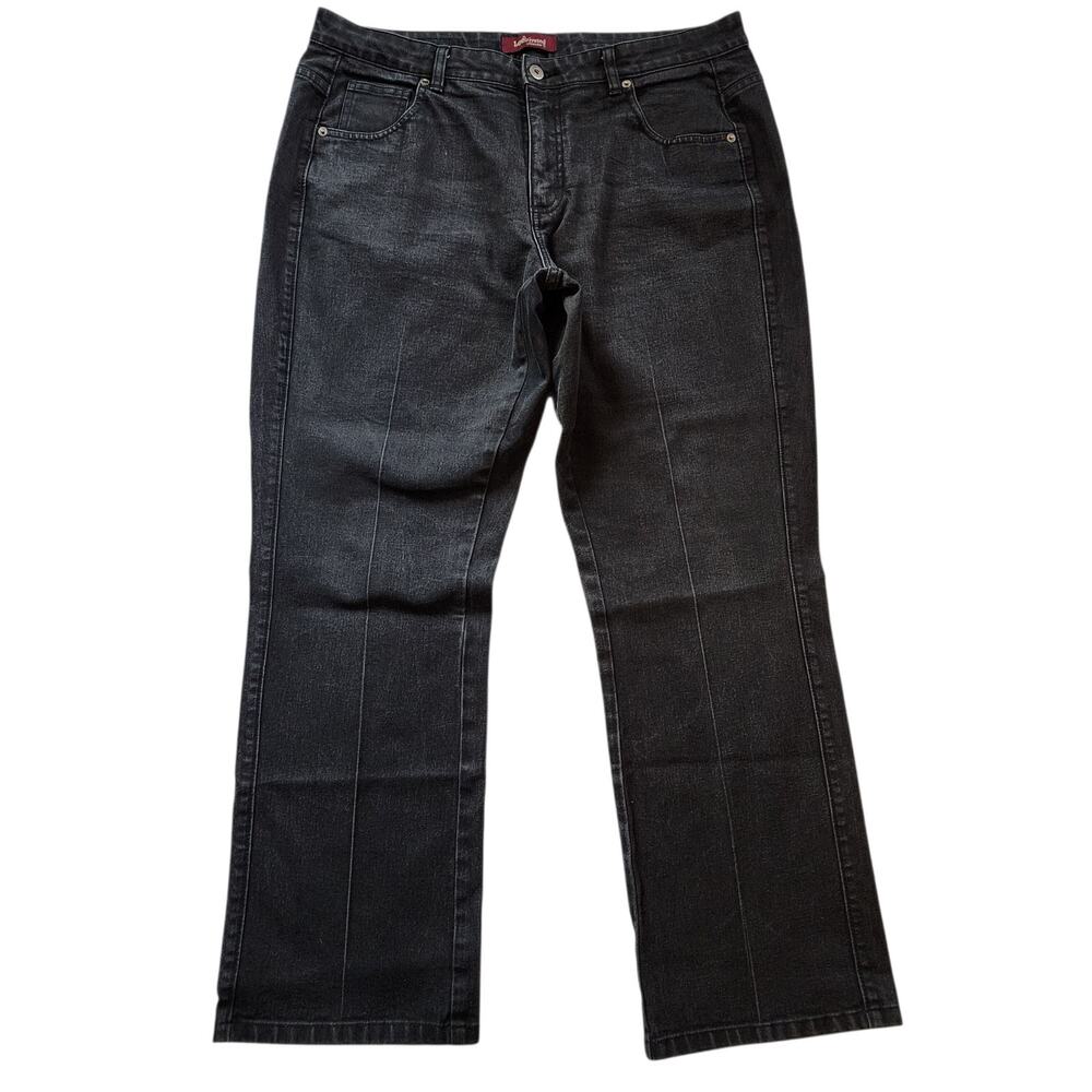 Lee Riveted Ultimate 5 Womens Jeans Size 18W Black Washed Mid Rise Straight Leg